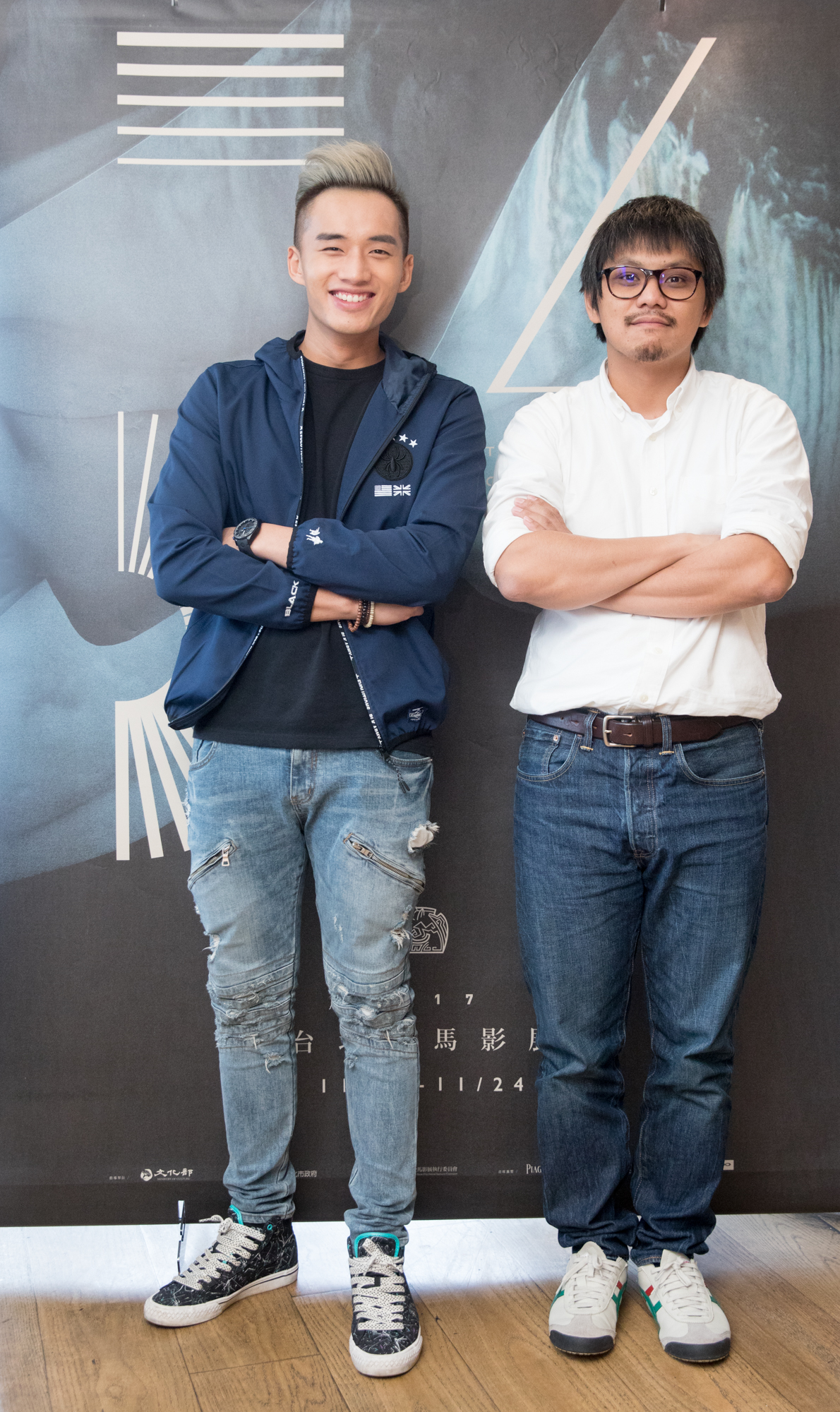導演陳勝吉(右)與演員陳澤耀為《分貝人生》來台宣傳。（金馬執委會提供）