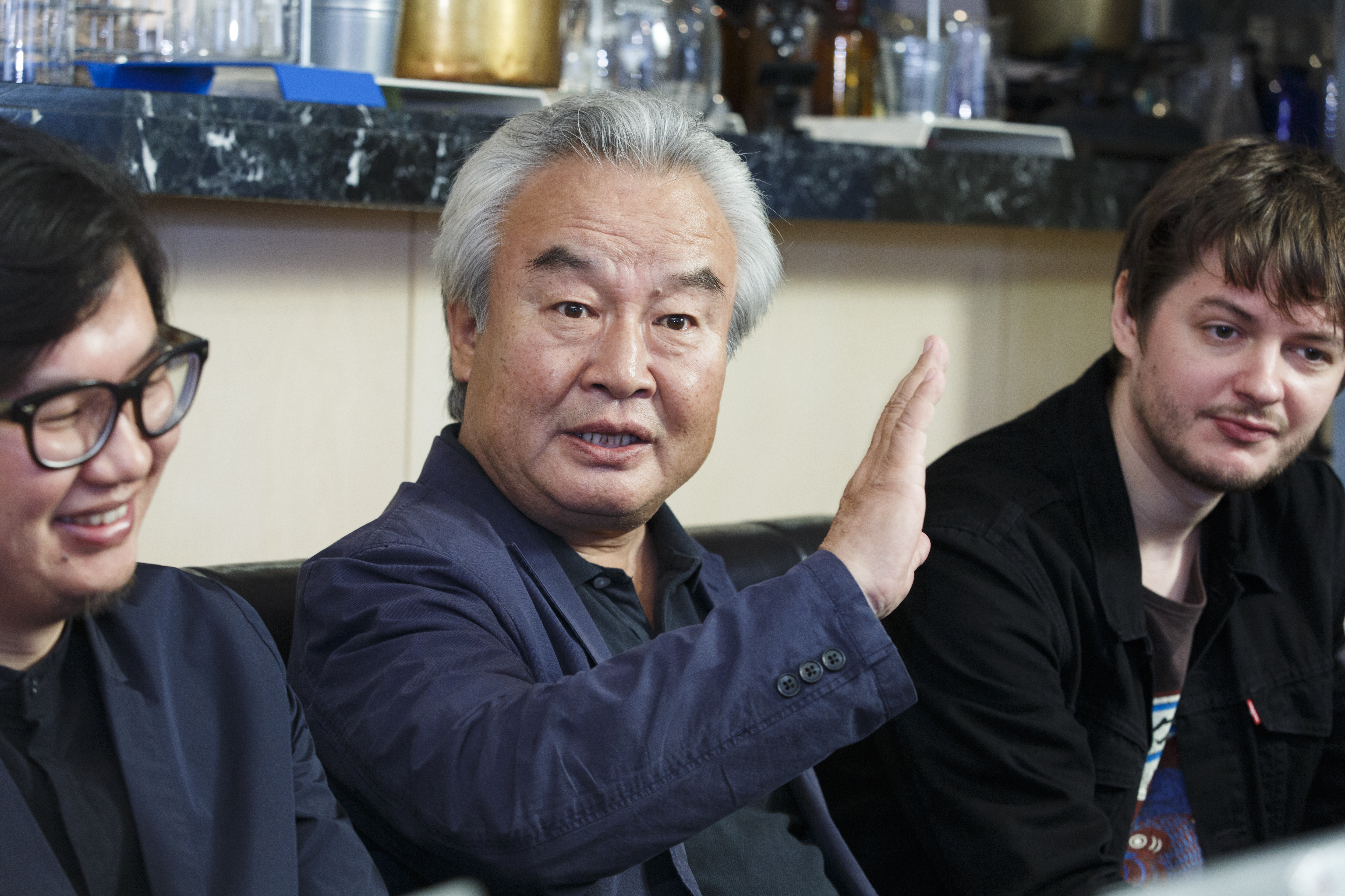 被視為影帝大熱門，涂們（中）表示自己常提名但不常得獎，得獎還是得靠運氣。