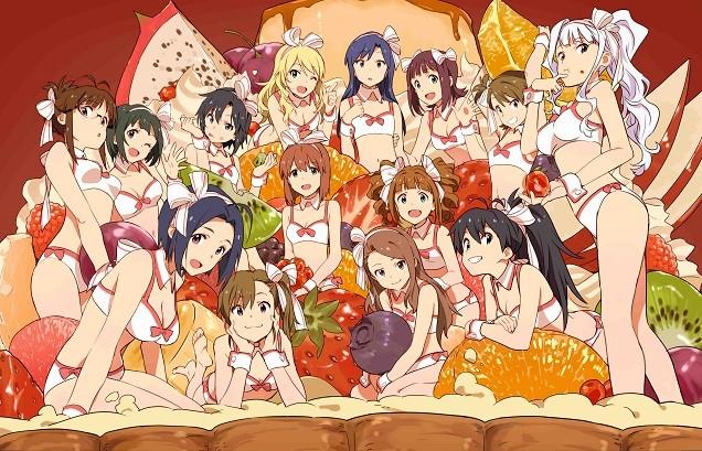 錦織敦史筆下的《偶像大師》主角群。圖片來源: http://idolmaster.jp/blog/?p=14118