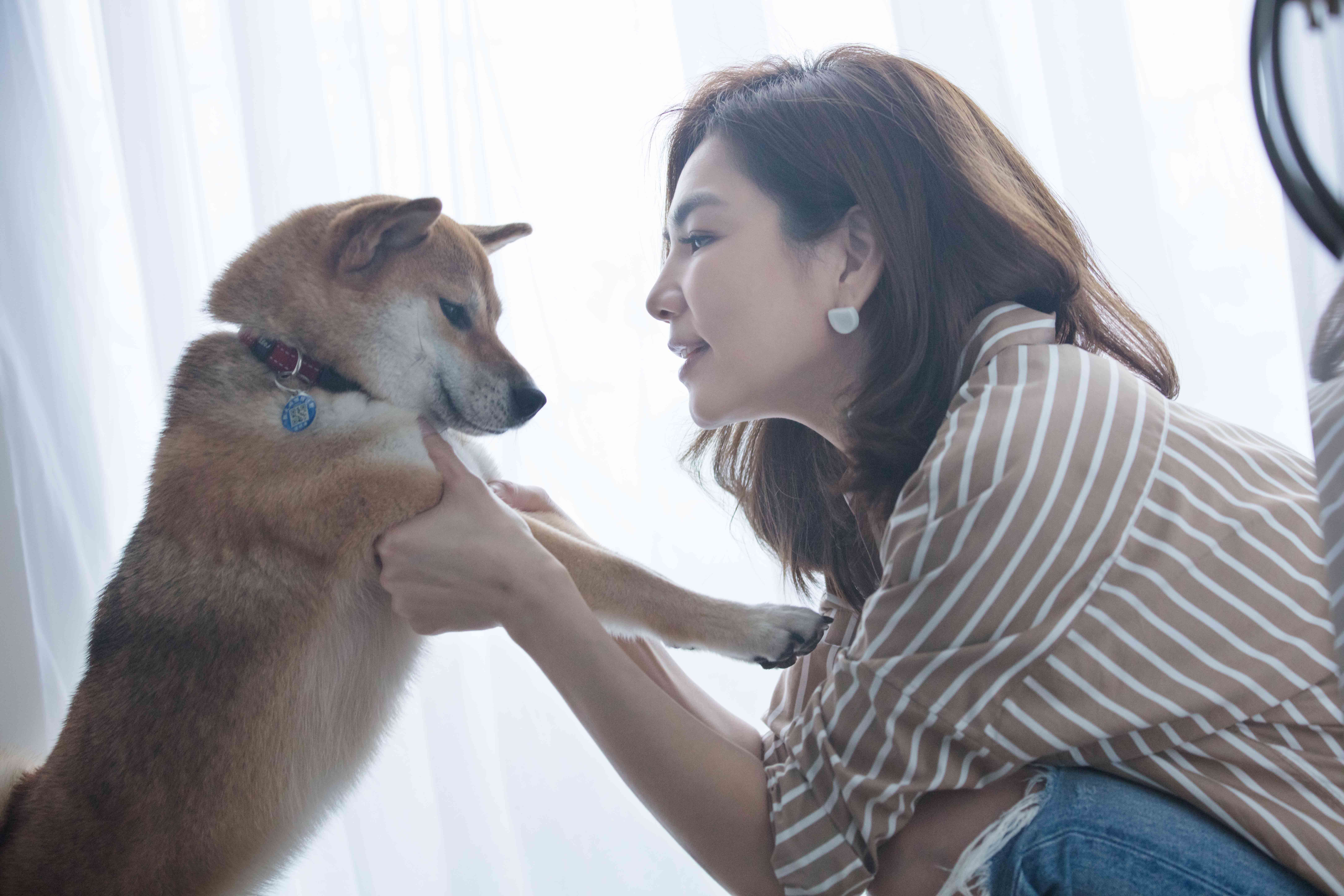 有了兒子後，Ella的愛犬布丁失寵，讓她得經常帶牠出去散心。（華研提供）