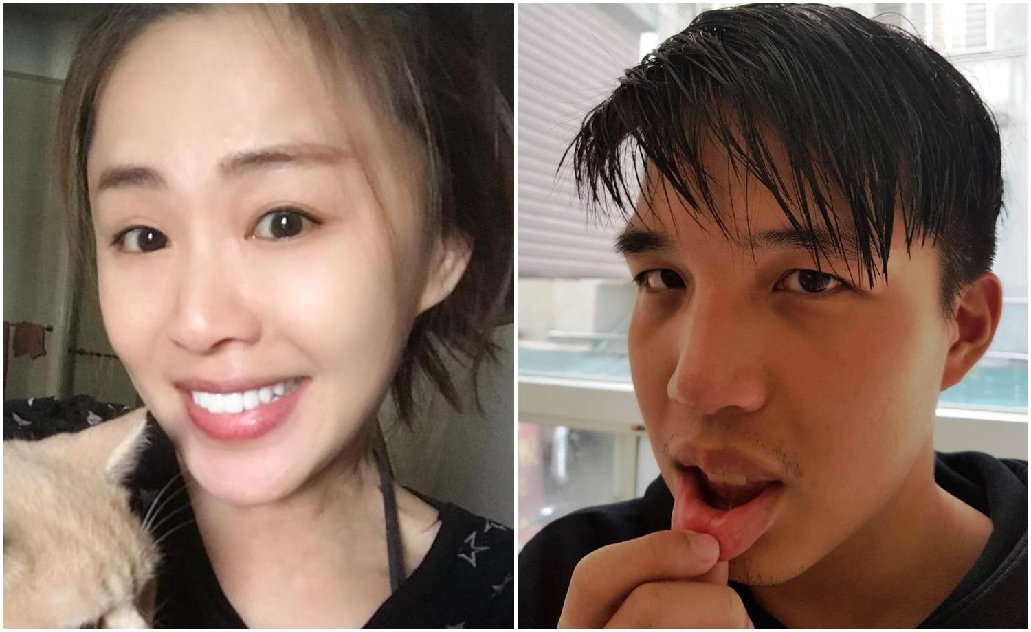 圖左：李婉鈺才戒酒1個月，昨又酒醉鬧事打警察被送辦（翻攝李婉鈺臉書）。 圖右：遭李婉鈺毆傷的員警下唇撕裂傷見血（警方提供）。