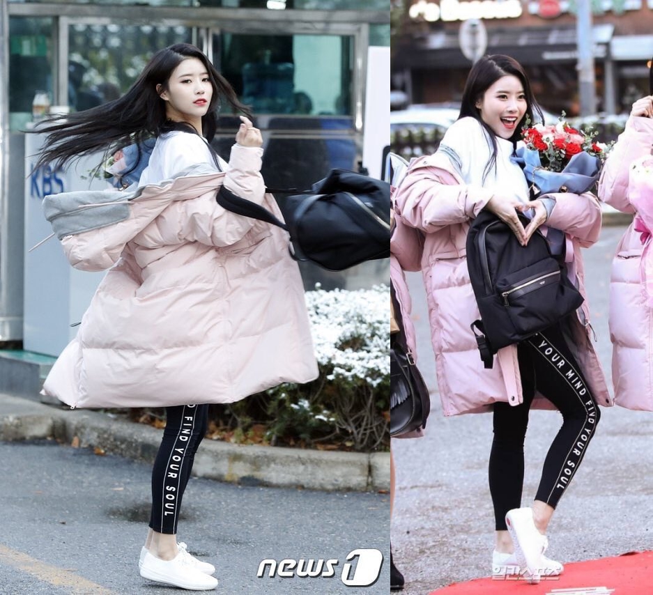 Lovelyz美珠常人來瘋做出跟漂亮臉蛋不相符的搞笑舉動。（網路圖片）
