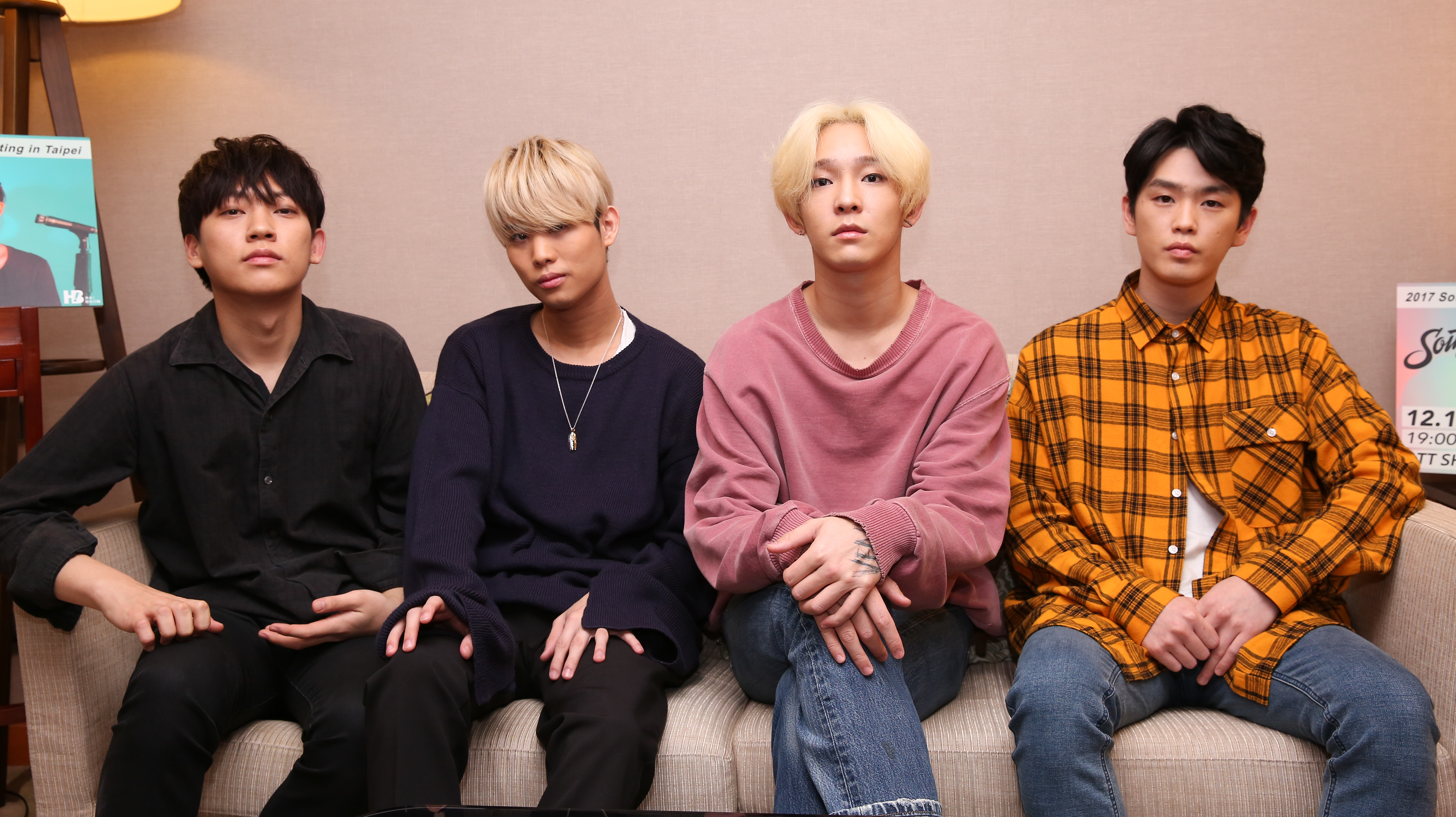 韓國樂隊South Club由南太鉉（右二）領隊來台舉辦見面會。