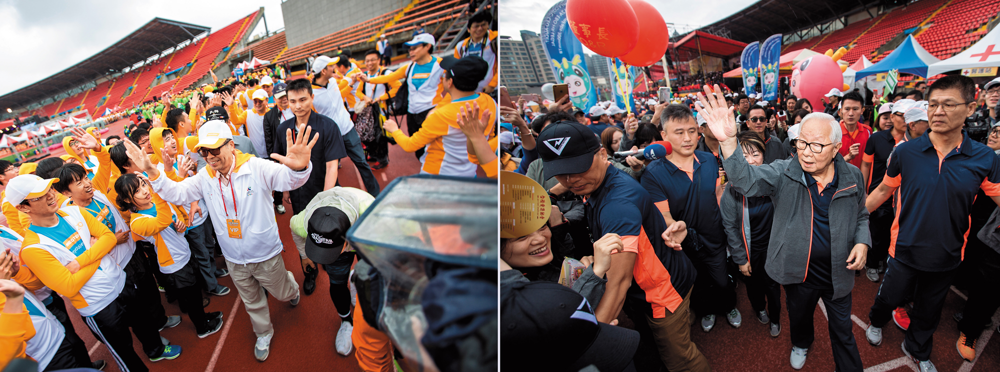 聯發科運動會模仿台積電模式，連地點都一模一樣。左為聯發科運動會、右為台積電運動會現場。