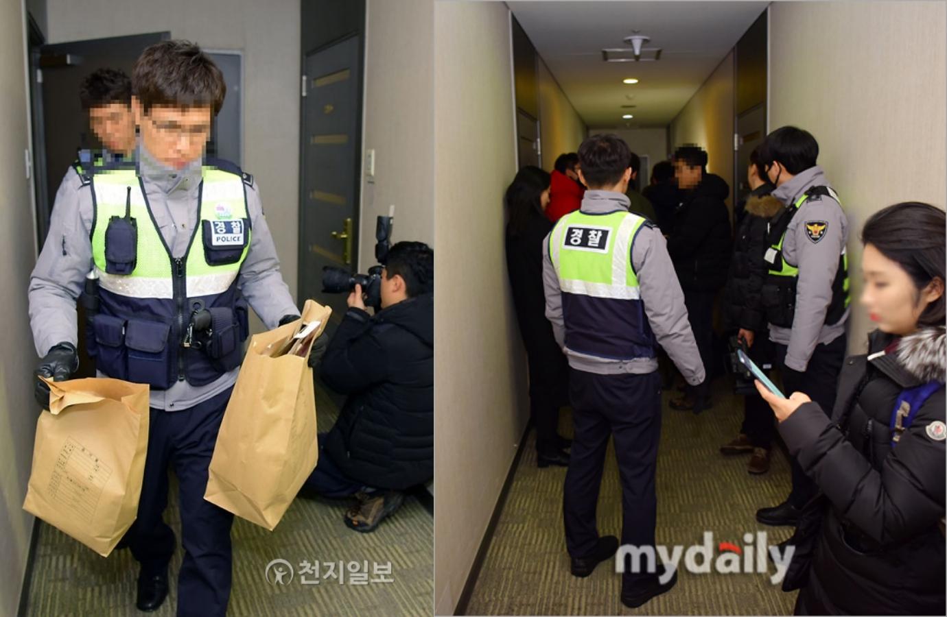 韓國檢警前往事發現場,試圖找出SHINee金鐘鉉輕生原因。(網路圖片)