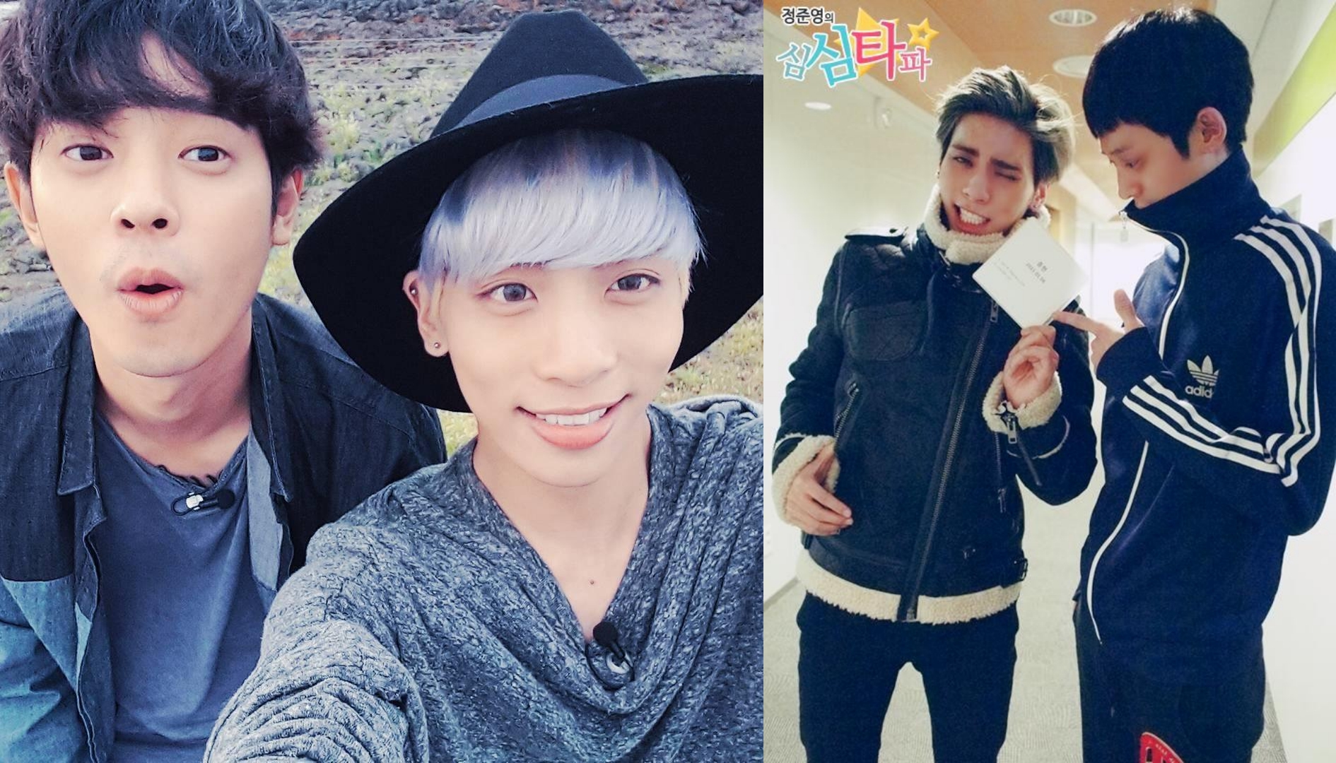 鄭俊英（左圖左）和SHINee鐘鉉曾到濟州島找尋創作靈感，也是電台同事。（網路圖片）