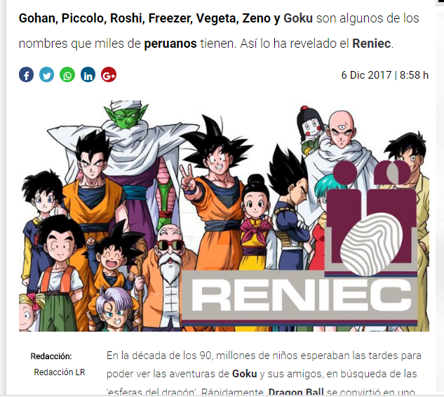 祕魯當地報紙《共和報（La República，暫譯）》對於此一現象特地撰寫網頁新聞報導。圖片翻攝自《共和報》官網