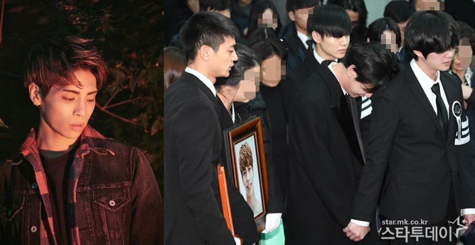 SHINee最後5人合照，讓粉絲看得鼻酸。（網路圖片）
