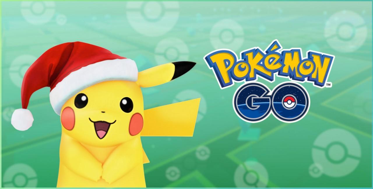 皮卡丘也祝你聖誕快樂、新年快樂，明年繼續玩Pokemon GO！