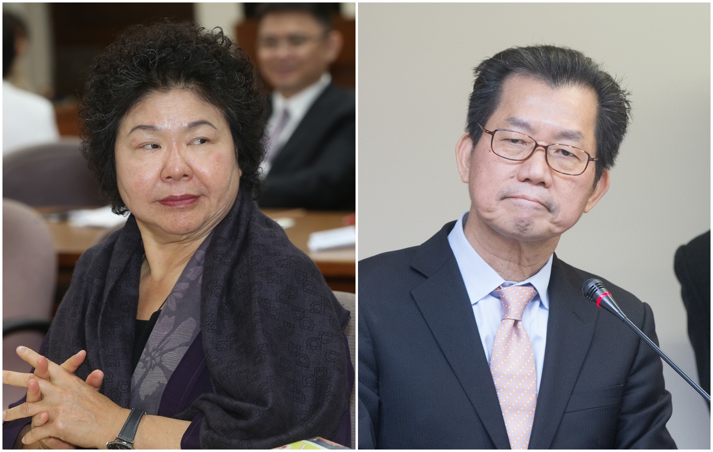 電動渡輪啟動典禮原邀請環保署長李應元（右）出席，高雄市長陳菊（左）原預定出席活動，昨天下午臨時更換為副市長，傍晚又通知活動取消。