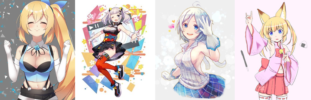 Vtuber 四天王： Mirai Akari 、輝夜月、電腦少女 Siro 、Nekomasu 。最近輝夜月打敗 Mirai Akari 成為四天王之首。