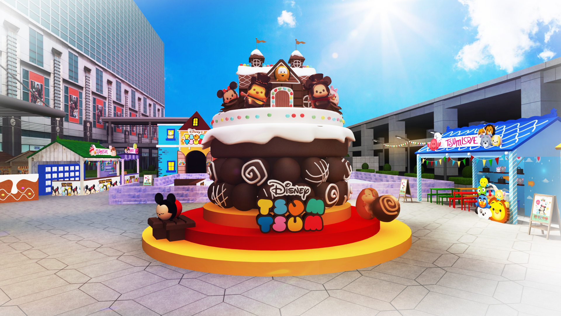 超巨型TSUM TSUM巧克力屋（台北101提供）