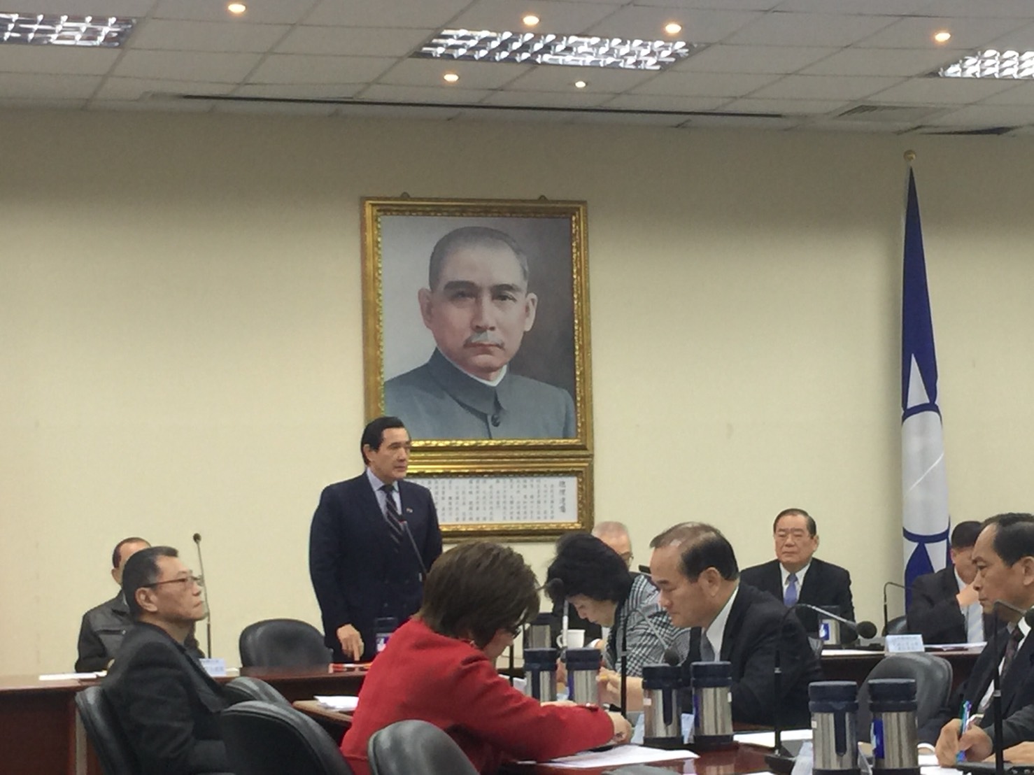 前總統、前黨主席馬英九今赴國民黨中常會專題演講蔣經國對中華民國和台灣的貢獻。