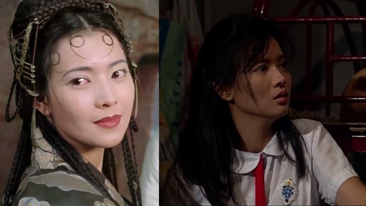 影迷或許對藍潔瑛在《大話西遊》（左）的春三十娘一角印象深刻，但她真正戲劇的代表作，其實是港劇《大時代》（右）。（合成照片）