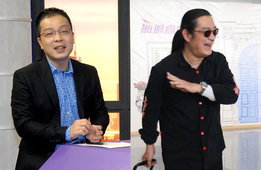 鍾年晃（左，華視提供）對於黃安（右，東方IC）說要封殺他，回敬「哈哈」兩字。