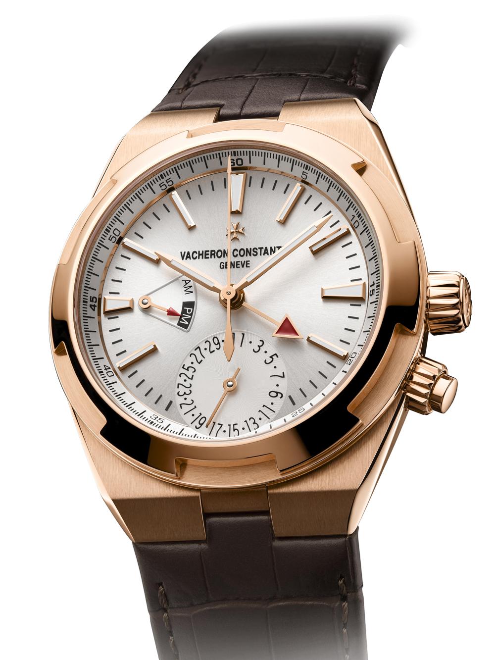 《Overseas Dual Time》 除了原本的鱷魚錶帶外，還額外配有與面盤顏色相配的橡膠材質錶帶（不鏽鋼版本則是原本的鏈帶＋皮帶＋橡膠帶，共三條），搭配可快速替換的金屬折疊式錶扣。 功能：時、分、秒、日期指示；具備日夜指示之兩地時間功能/機芯：自動上鏈機芯/定價：NT$1,455,000
