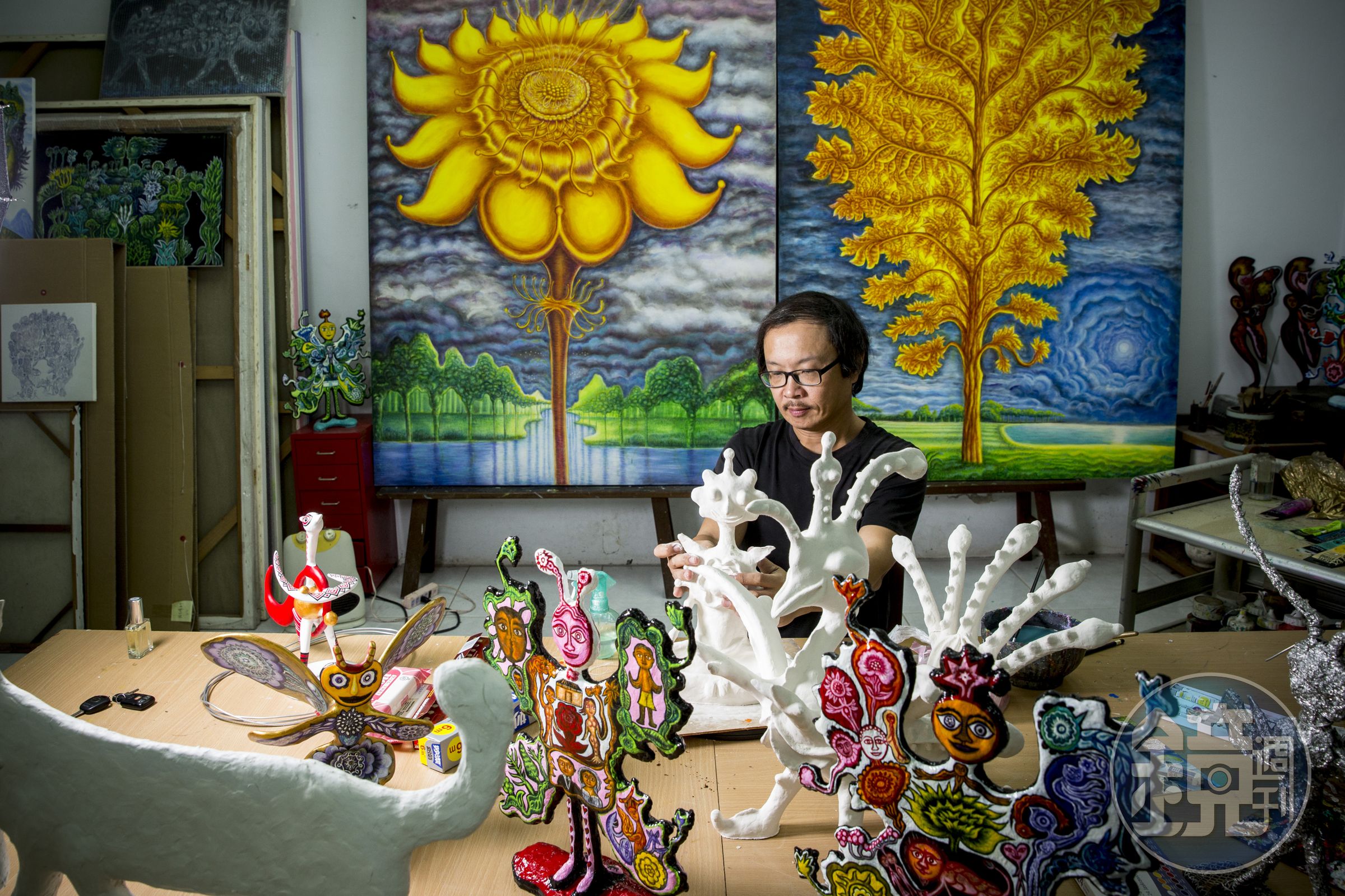 有了孩子之後，張立曄經常深夜才到工作室，工作到凌晨再回家裡入睡。