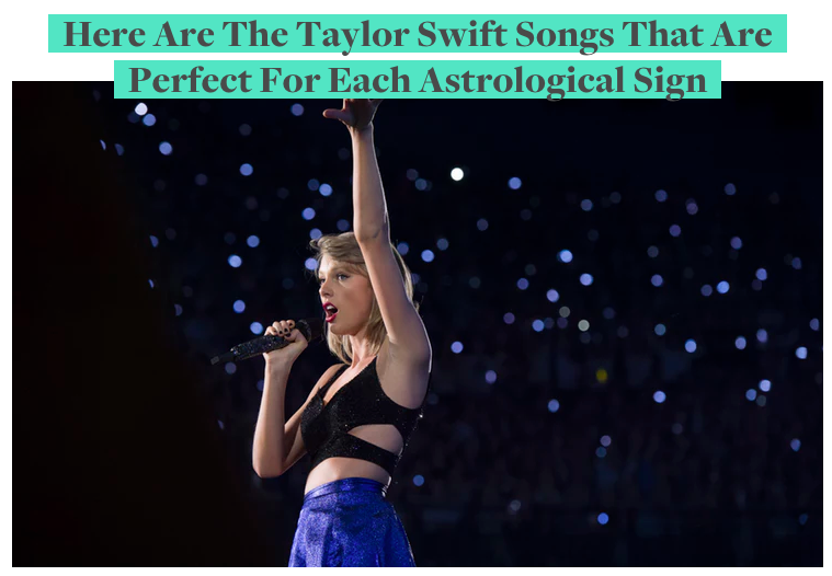 Taylor Swift哪首歌適合你？星座老師告訴你。（Bustle.com）