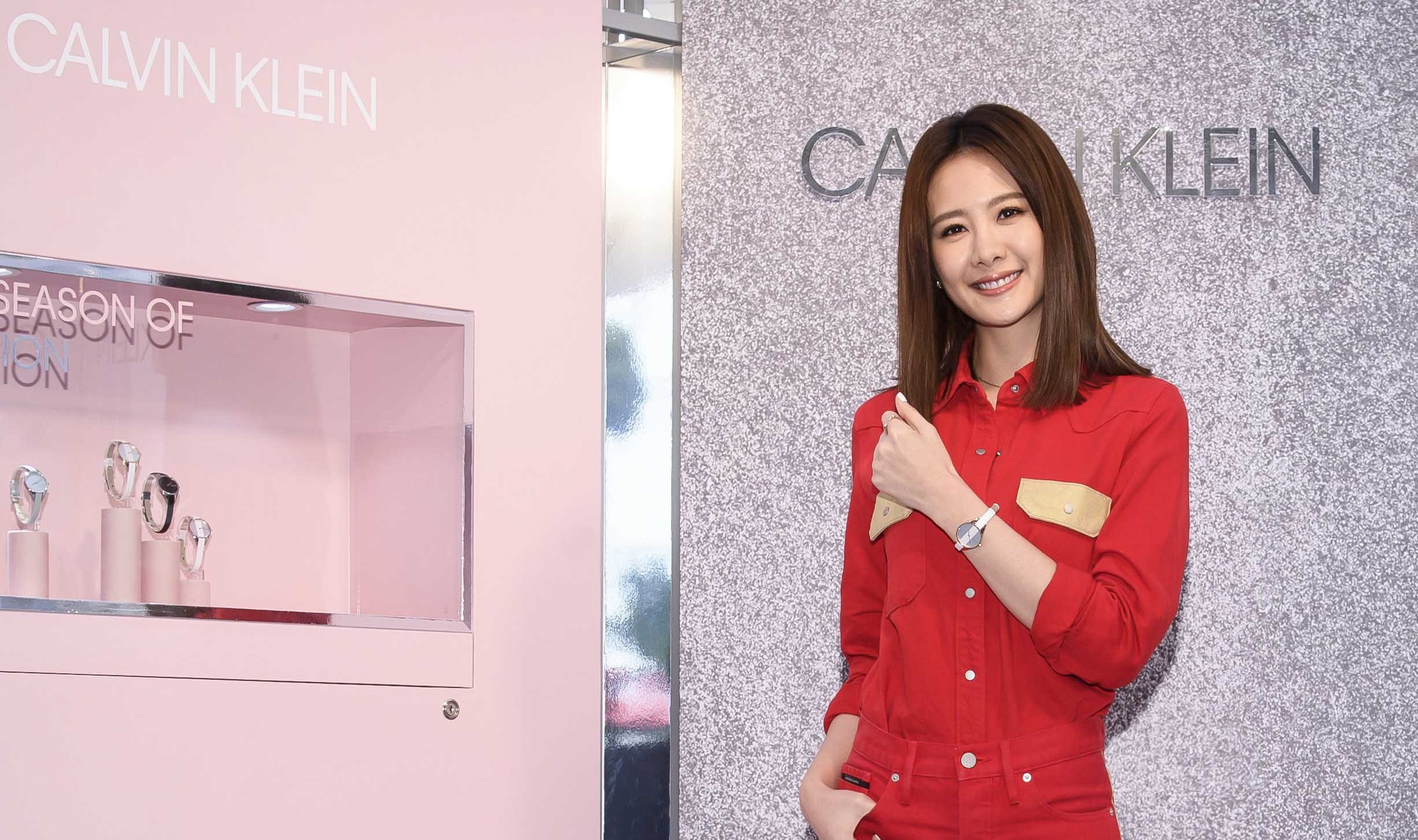 安心亞一身CALVIN KLEIN紅衣出席活動，正式啟動年味。（CALVIN KLEIN提供）