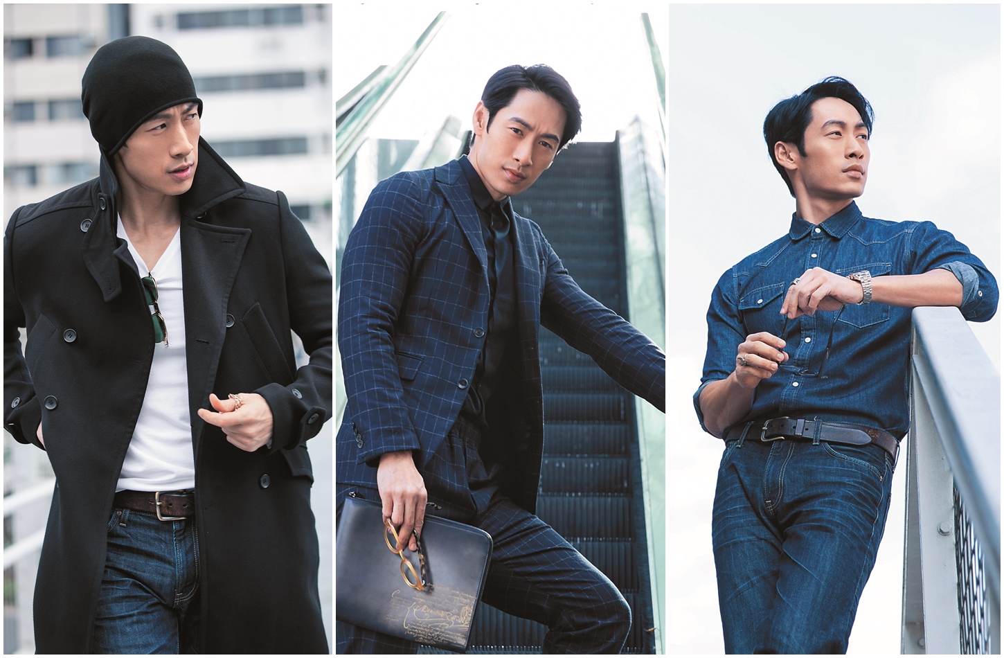 身高183公分的路斯明,加上練過的身體線條,隨便怎麼穿都好看。