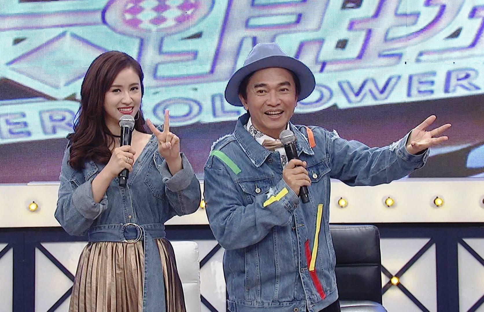 吳宗憲（右）成天說還想生小孩，讓女兒Sandy（左）覺得很困擾。（中天提供）