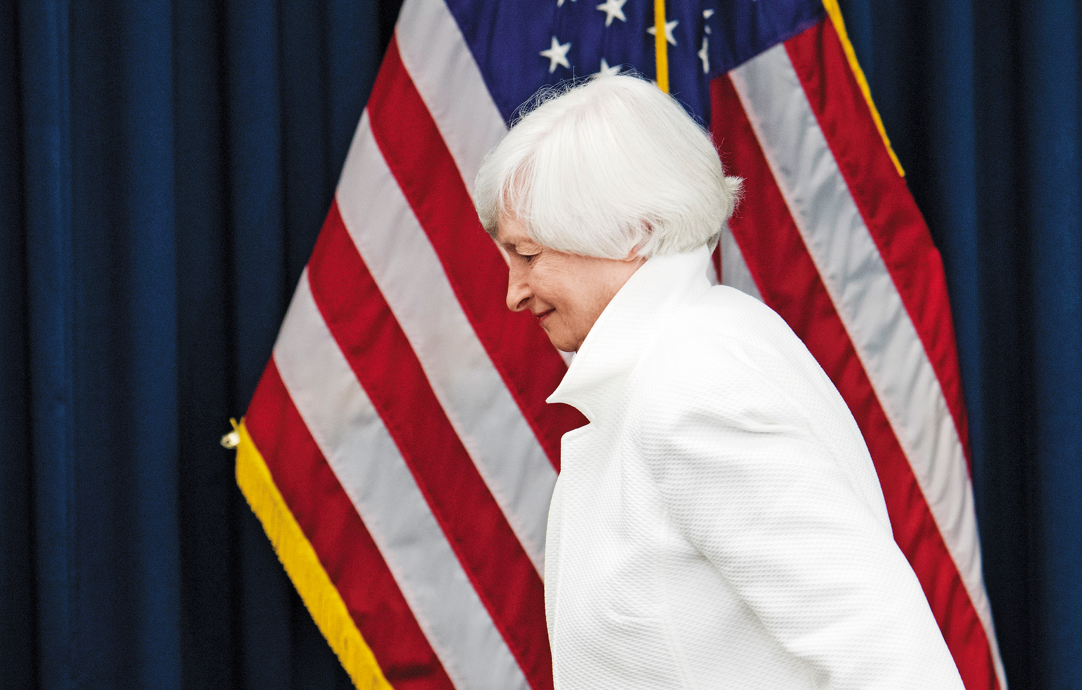 市場擔憂通膨來臨，聯準會恐加速升息腳步，道瓊指數單日大跌超過600點。圖為葉倫。（東方IC）