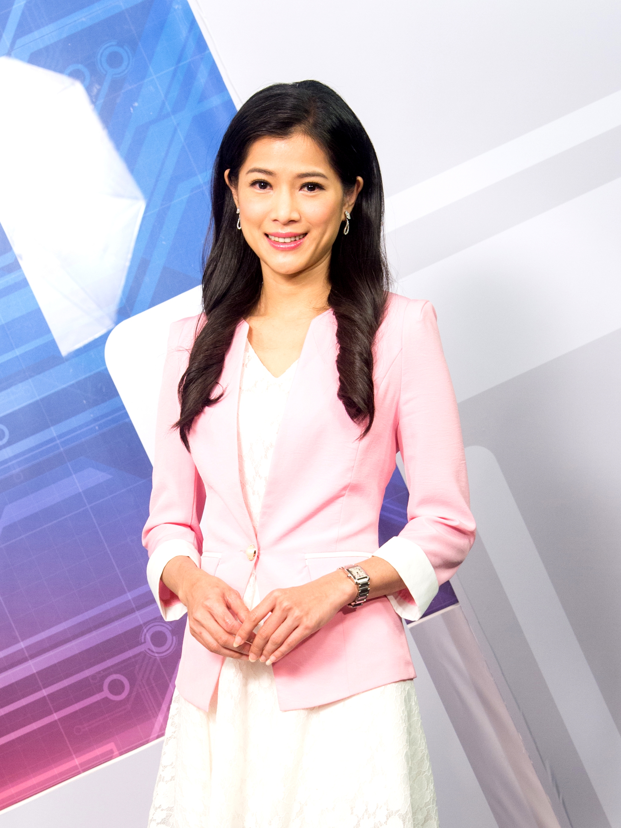 三立主播李文儀在花蓮採訪。（三立提供）