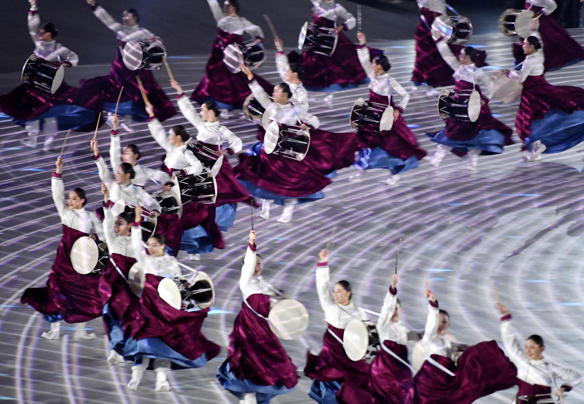 2018年2月9日,南韓平昌冬季奧運的開幕表演活動。(東方IC)