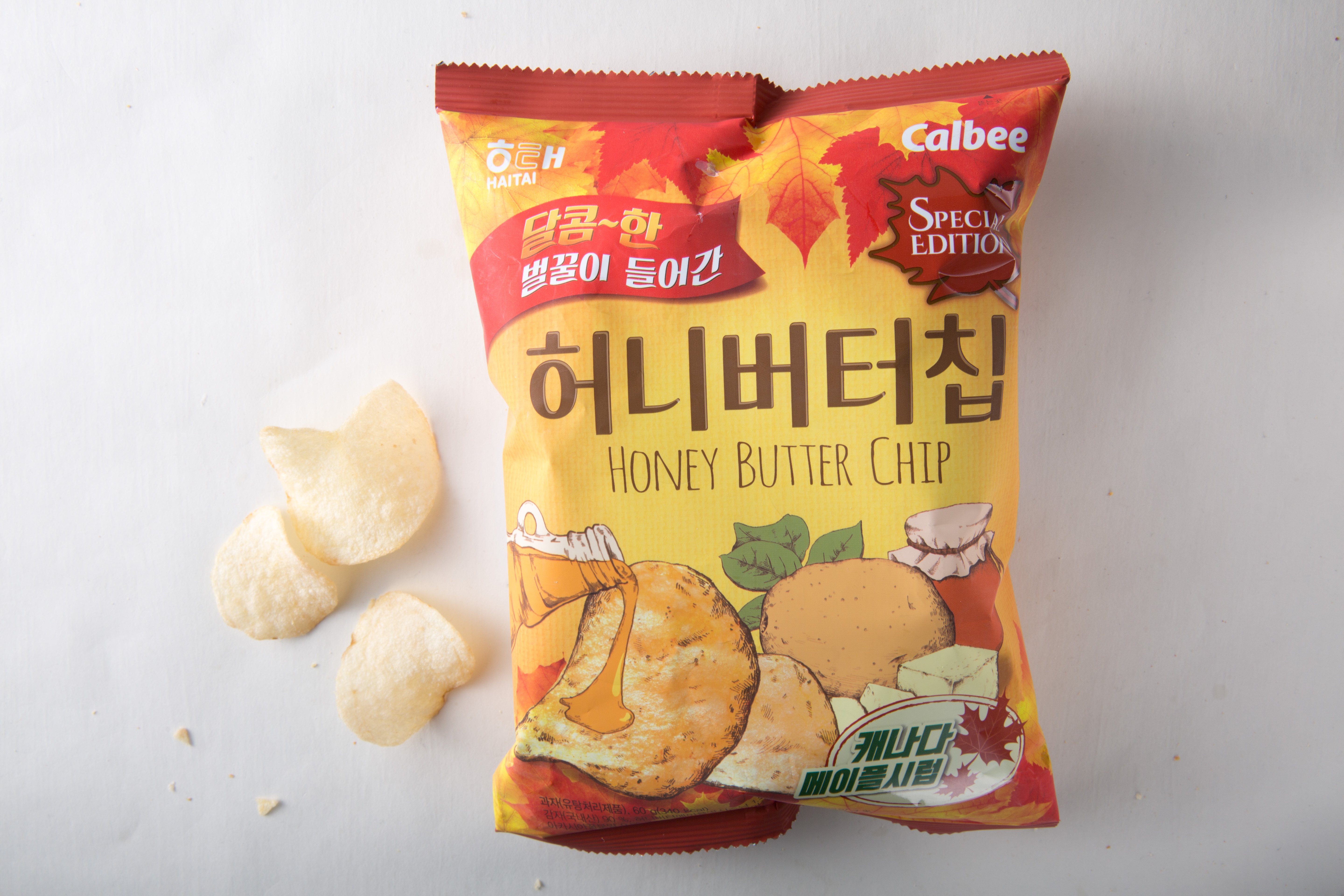鹹甜交錯的海太蜂蜜奶油洋芋片。