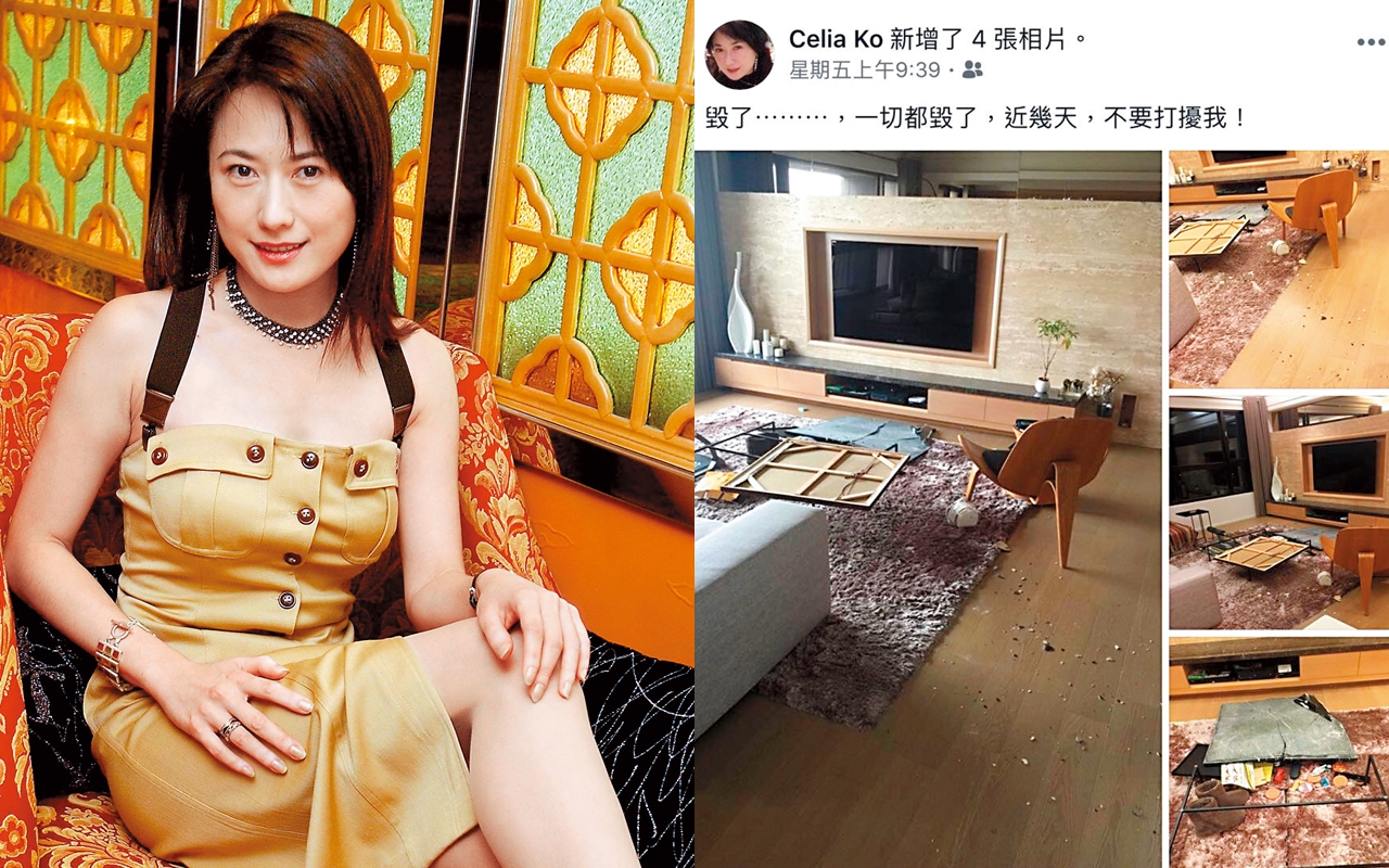說話嬌滴滴的戈偉如，身材火辣、臉蛋甜美，不過演藝作品不及感情來得引人關注，日前卻在臉書上po出家中家具遭砸的照片，還說「一切都毀了」。（東方IC、讀者提供）
