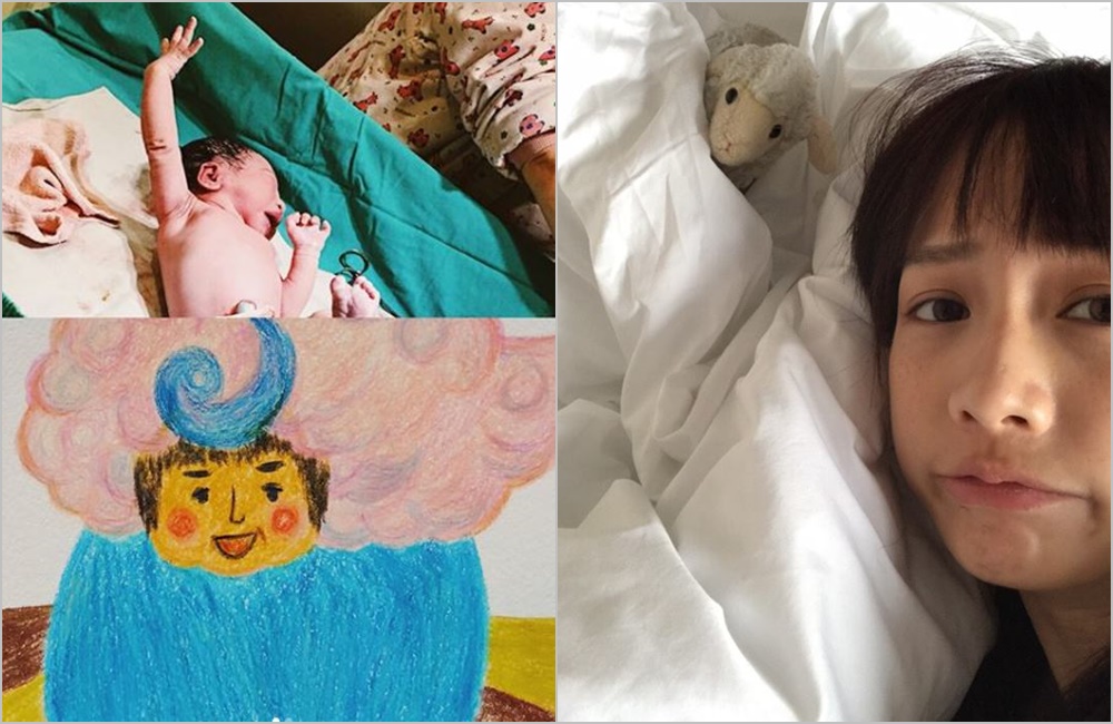 簡嫚書10日產下女兒「雲大」，開心在IG發照片傳達喜悅。（取自簡嫚書IG）