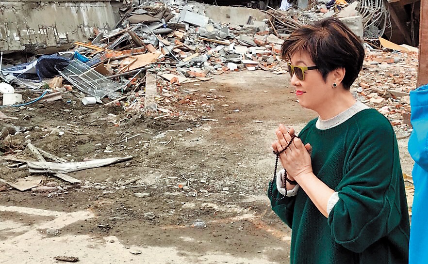 張淑芬上週五親赴花蓮勘災，擔憂花蓮強震災情。