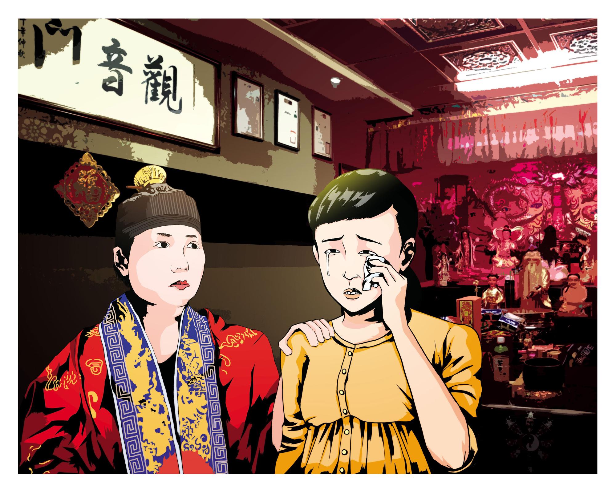 張女因感情困擾,求助新北市板橋的觀音門,透過法師顏伶軒作法欲挽回男友。