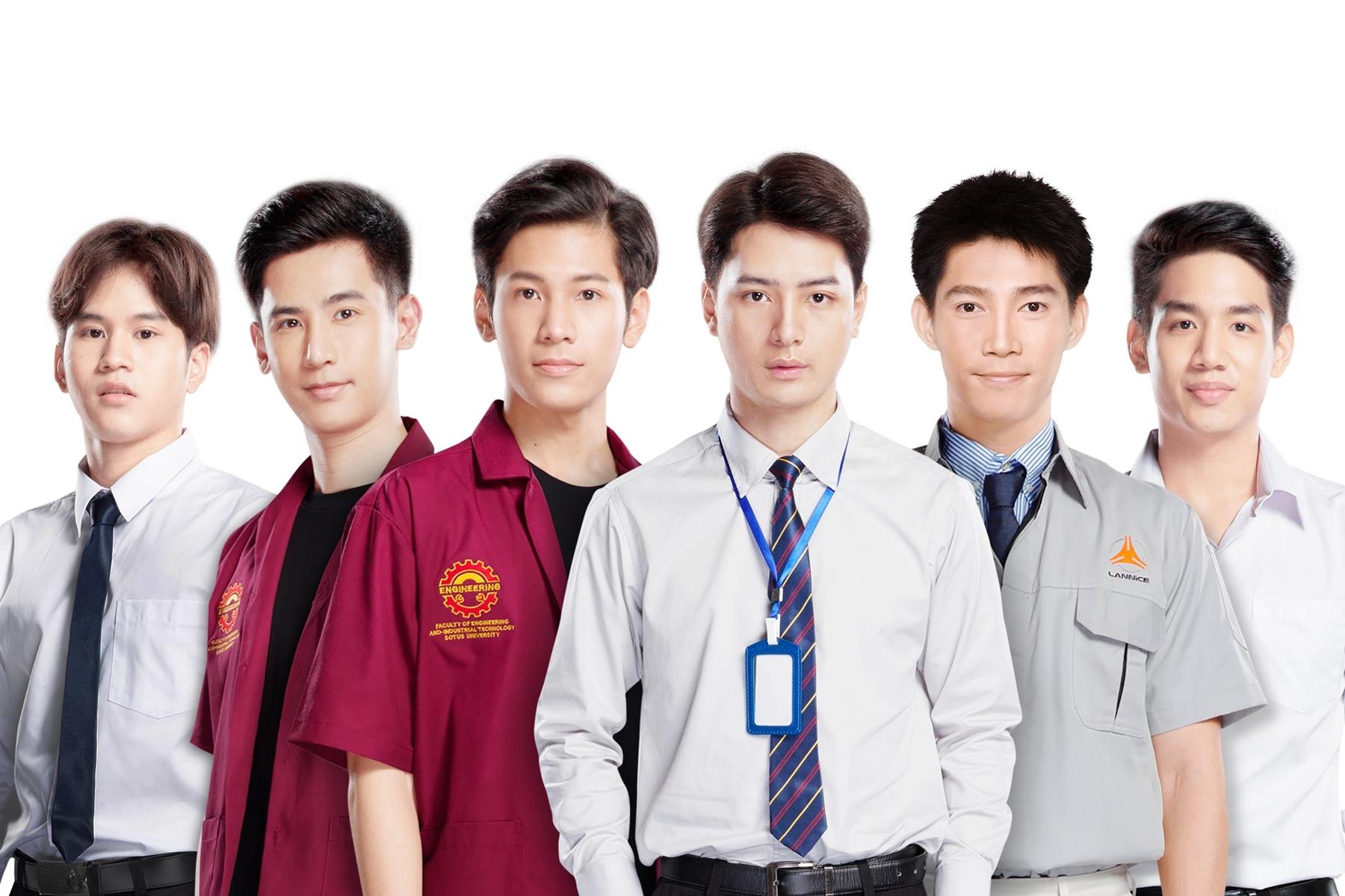 泰國BL劇《一年生2 Sotus S》將在台灣舉辦首次見面會，左起為Fiat、Oaujun、Singto、Krist、Guy及Nammon。（佳音娛樂提供）