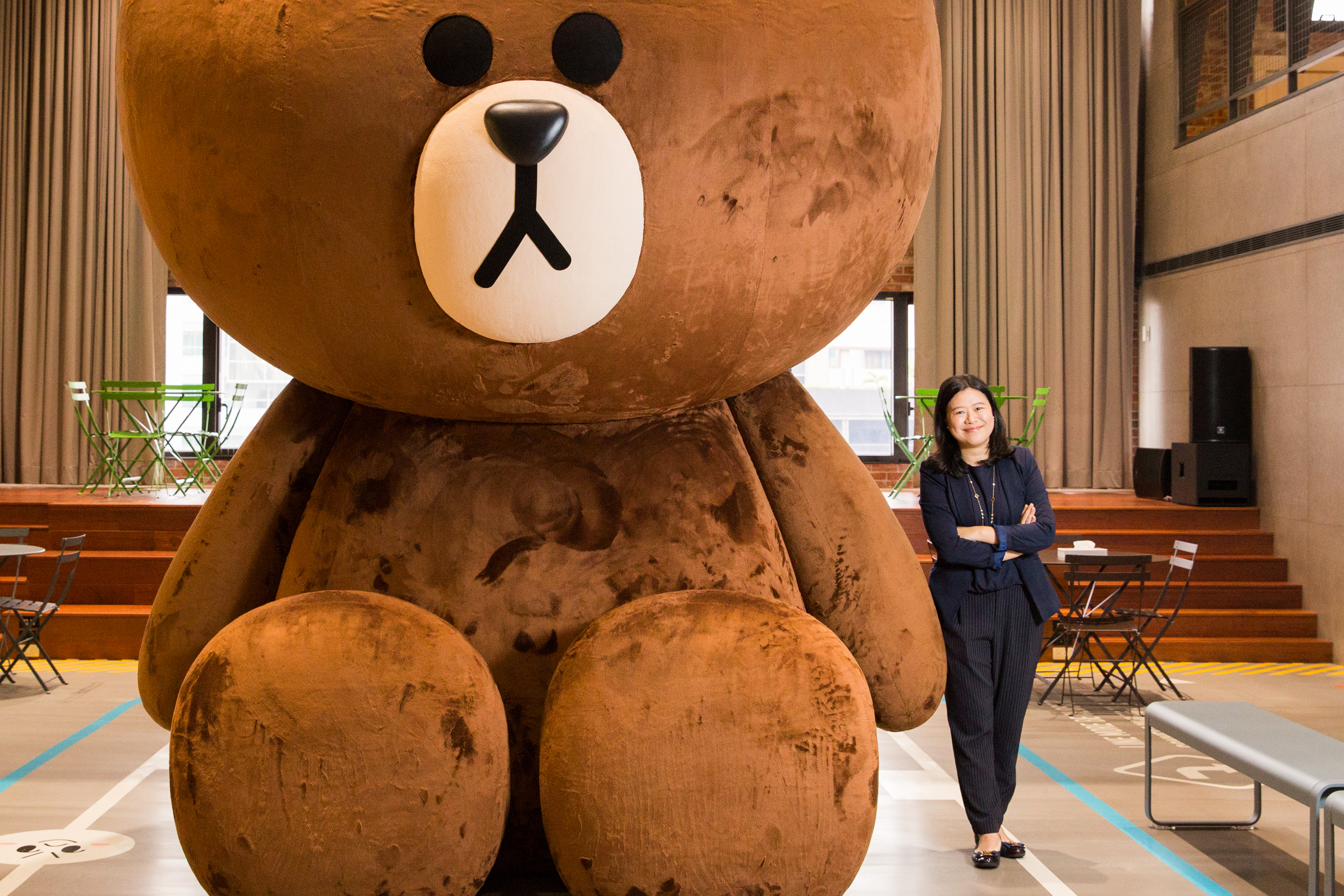 LINE台灣貼圖團隊總監呂苔君。圖為LINE台灣公司總部。