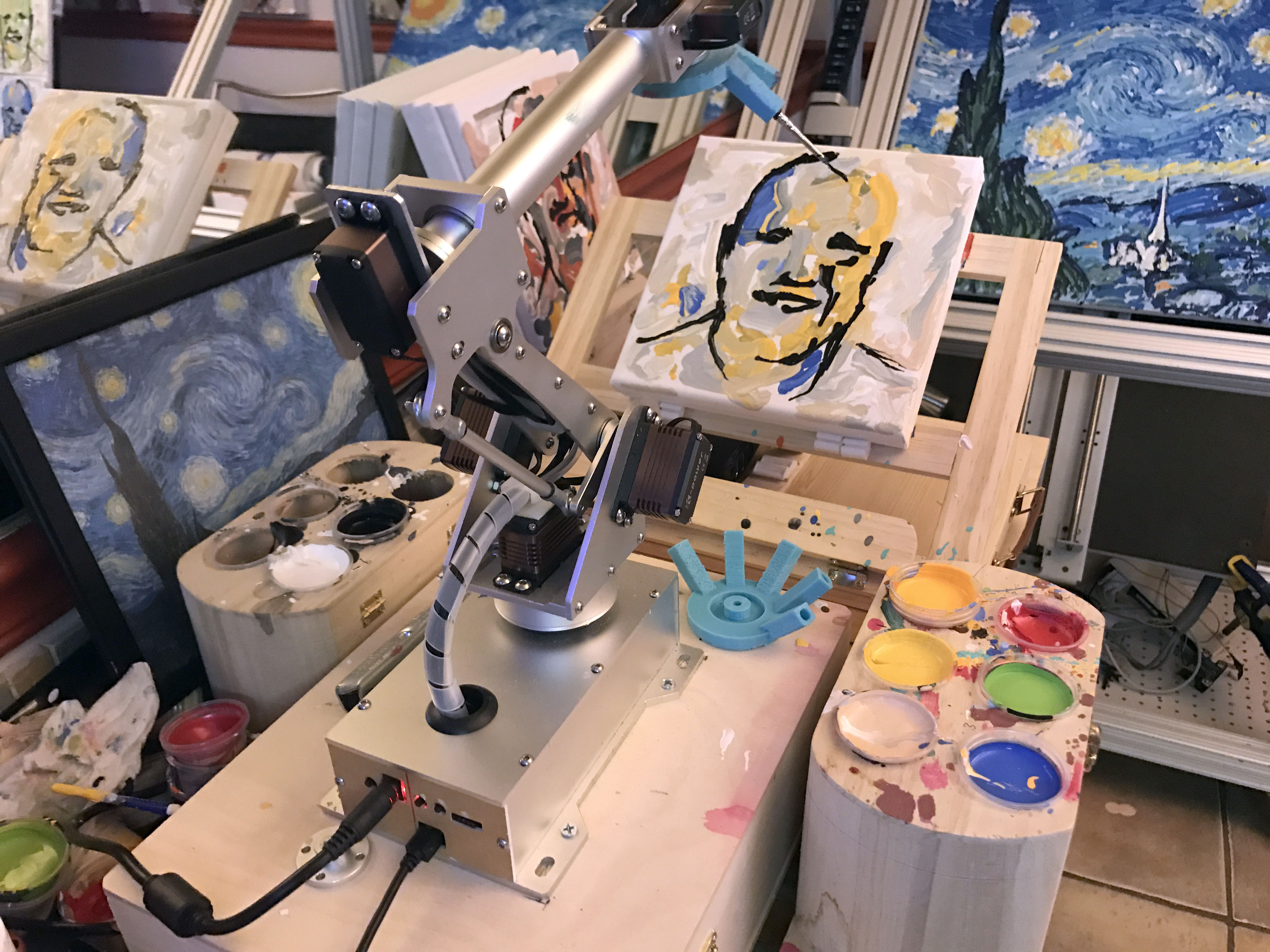 最新AI技術讓機器人擁有藝術「創作」的能力。（東方IC）