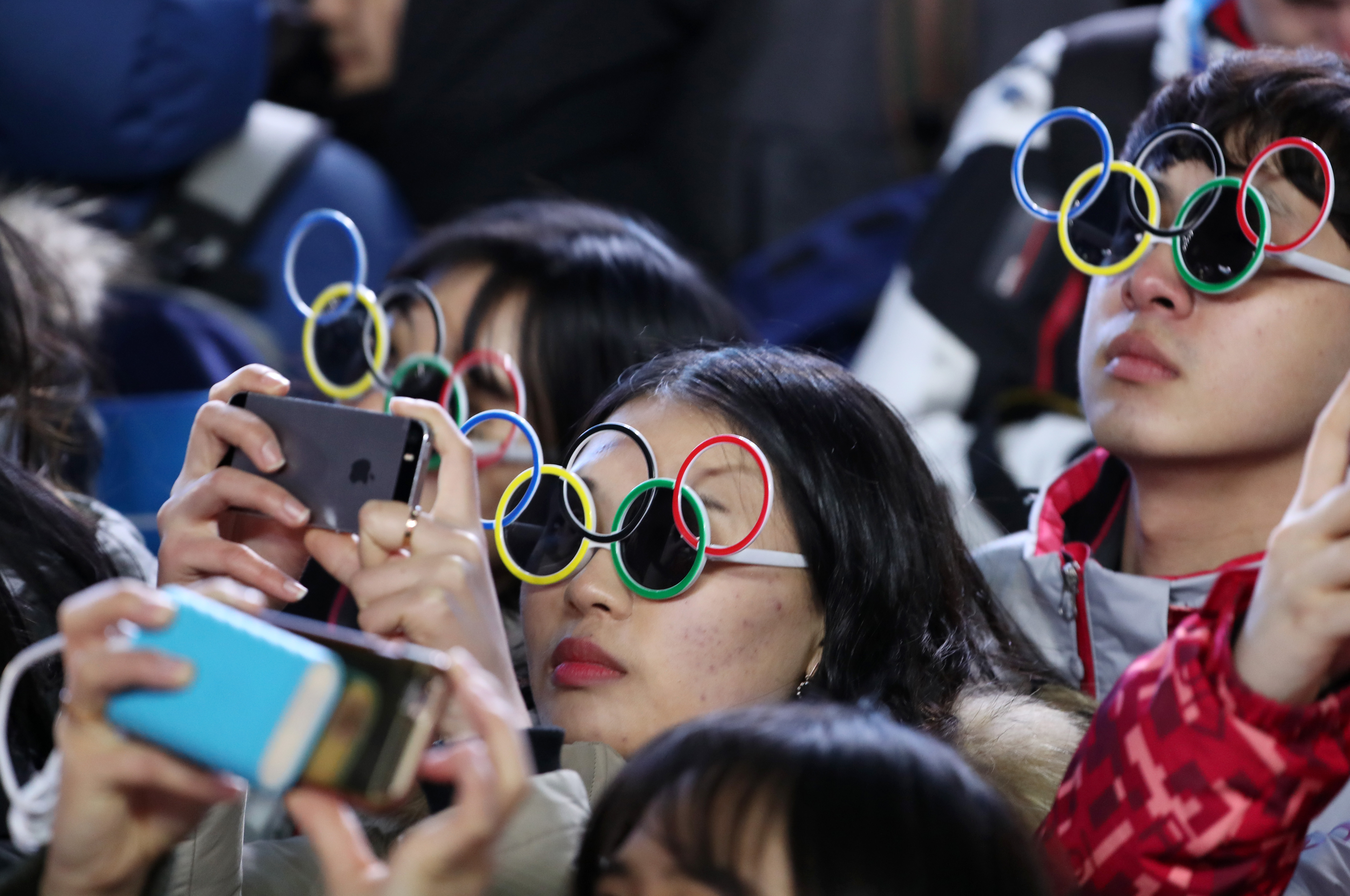 平昌冬運開幕儀式，部分觀眾不得其門而入，疑為網路駭客攻擊所造成。（東方IC）