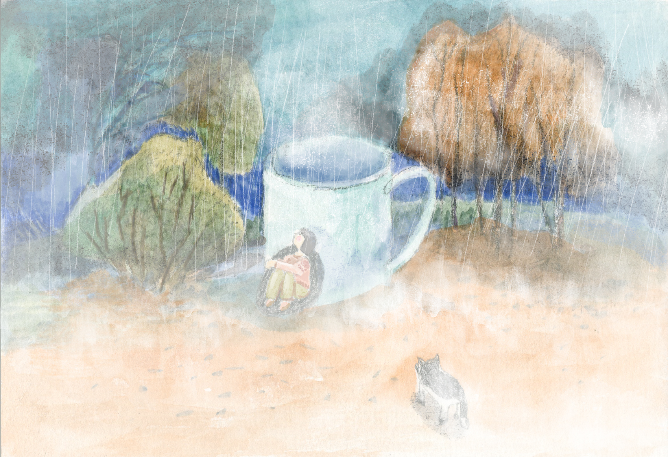 【詩】自雨夜下班　喵球