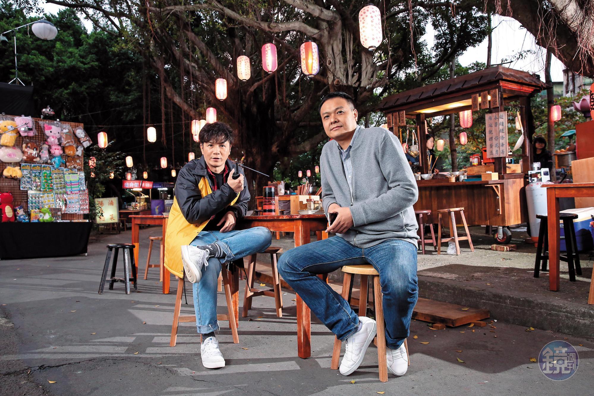 電視劇《麻辣鮮師》製片陳榮謙(右)為開拍電影版《王牌教師麻辣出擊》,苦等導演張哲書的檔期。