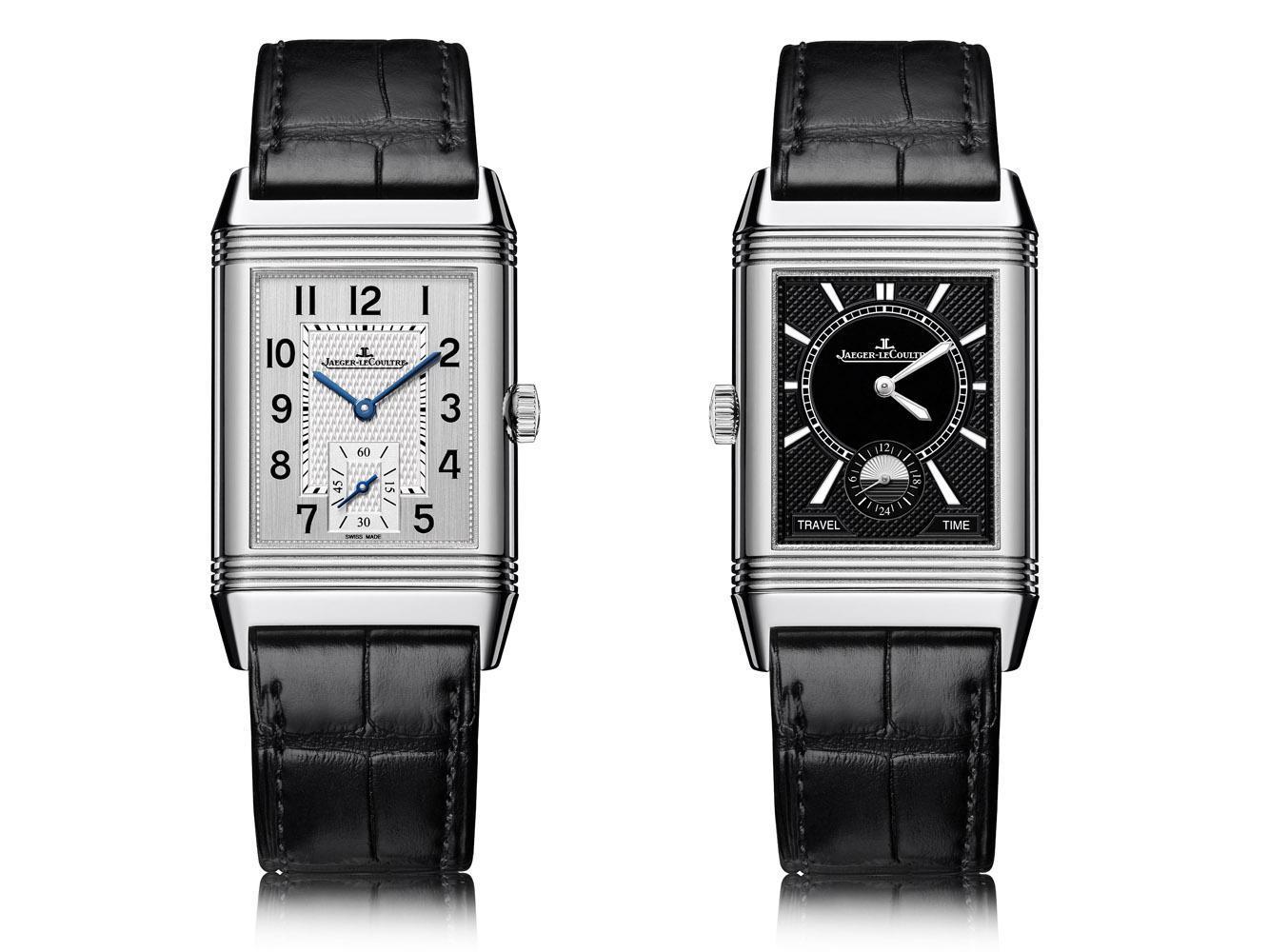 Reverso Classic Medium Duo Small Second雙時區翻轉系列小秒針腕錶中型之正反面，建議售價：NT279,000