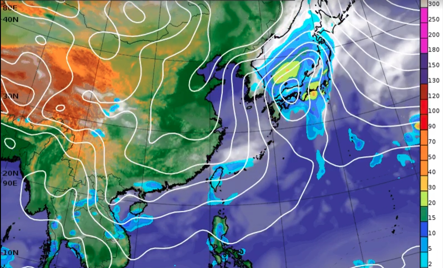 明（8）日鋒面加上強烈大陸冷氣團，將為全台帶來陣雨，氣溫也會有明顯下降。（翻攝自賴忠瑋臉書）