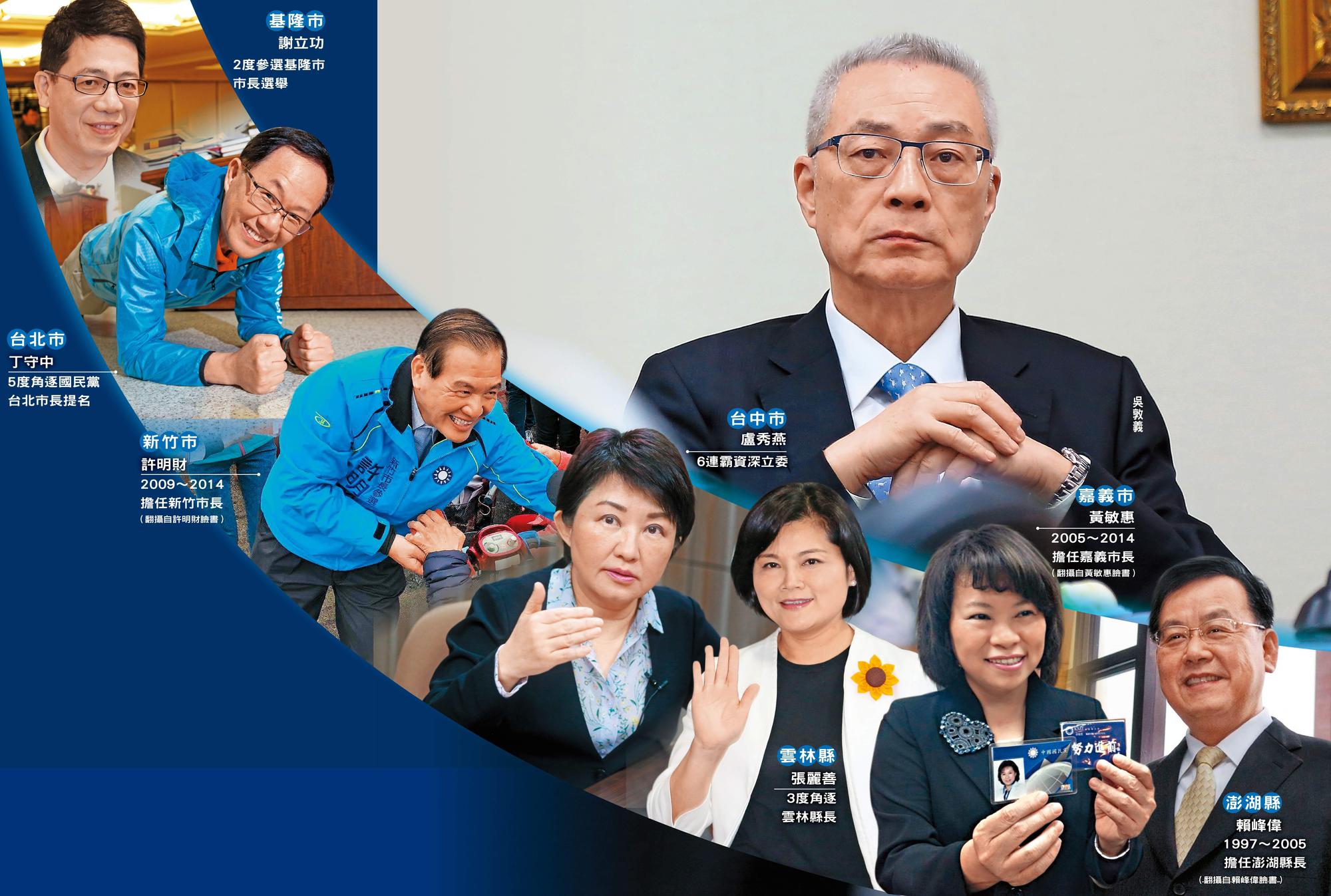 備戰2018，國民黨目前已提名的名單被外界批評老人回鍋，包括前移民署長謝立功2度參選基隆市、前立委丁守中5度參選台北市，而新竹市和嘉義市提名前市長許明財、黃敏惠，以及澎湖縣擬提名前縣長賴峰偉，台中市與雲林縣則是資深立委盧秀燕和張麗善出戰。