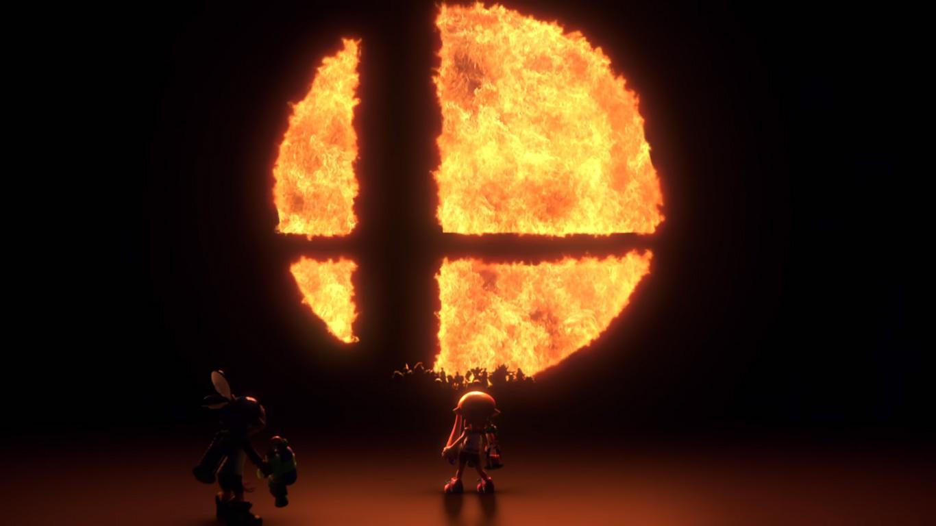 《任天堂明星大亂鬥》將在Switch發行新作,從畫面中的小小剪影來看,應該會有15~20名的角色可供選擇。(翻攝自Nintendo Direct)