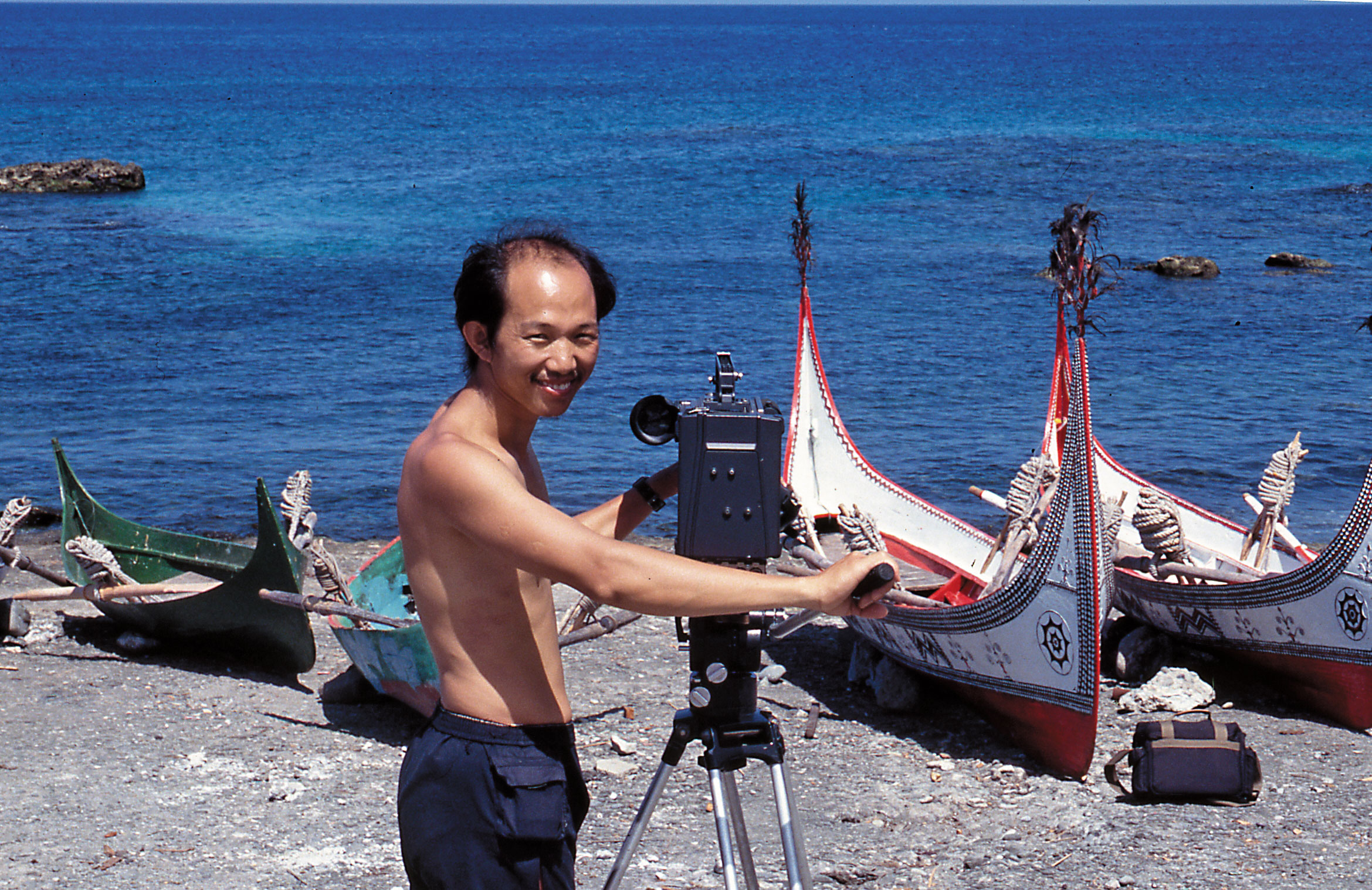 柯金源至蘭嶼拍攝生態節目。(柯金源提供)