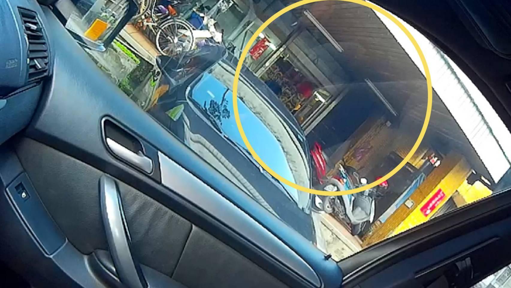 警方透過行車記錄器的反光影像成功逮捕陳姓慣竊。(南港分局提供)