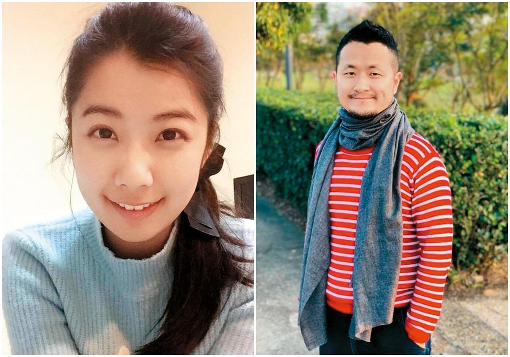 2014年九把刀(右)被爆背著多年女友小內帶周亭羽(左)上摩鐵。
