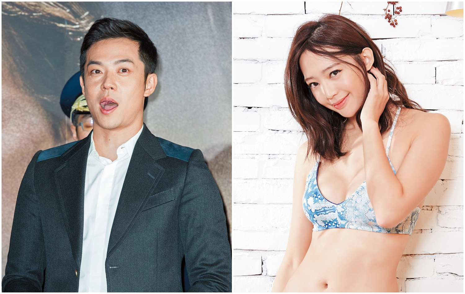 姚元浩（左）外型帥氣陽光，不過他的演藝作品不如感情來得受矚目。王心恬（右）長相神似林志玲，笑容甜美，桃花也很旺。