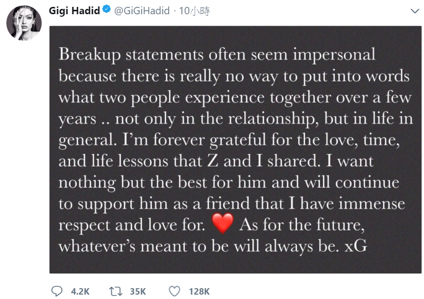 （翻攝Gigi Hadid Twitter）