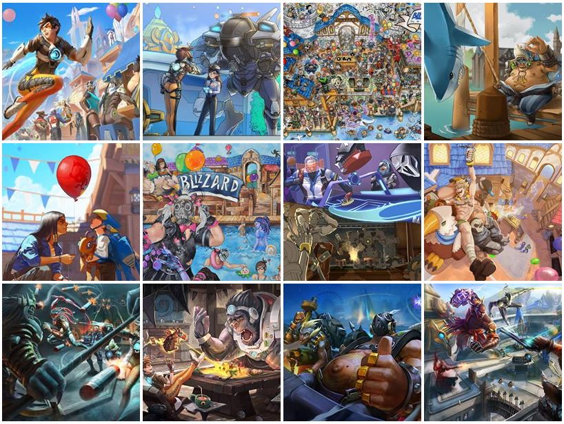 「暴雪樂園」繪畫競賽吸引150部作品參賽。（翻攝自《鬥陣特攻》官方FB）