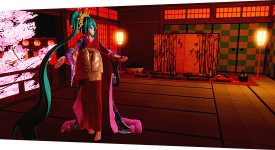 戴上 PSVR 頭套， 360 度欣賞初音的姿態。（翻攝自遊戲官網）